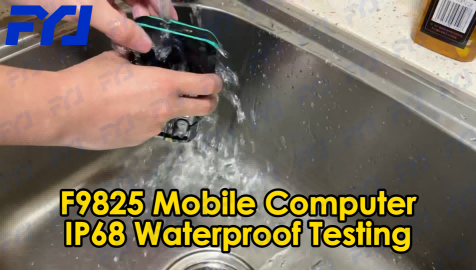 FYJ F9825 qr code Scanner Tap Running Water Waterproof Test