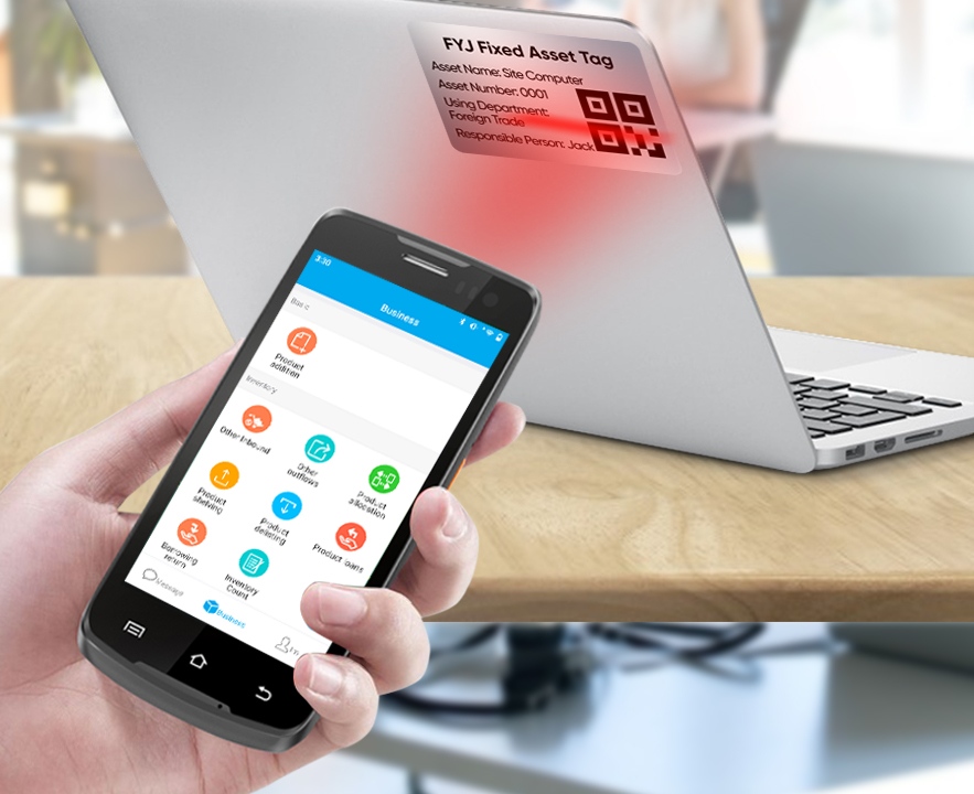 Rugged handheld RFID reader for inventory scanning high-value industrial assets.
