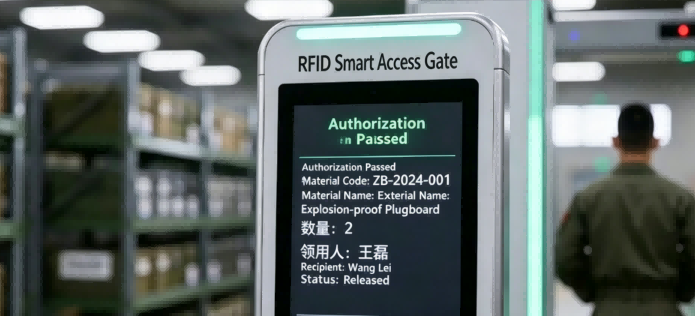 Live Demo of RFID Tunnel Gate RFID tunnel gate in action for automated material inbound and outbound management