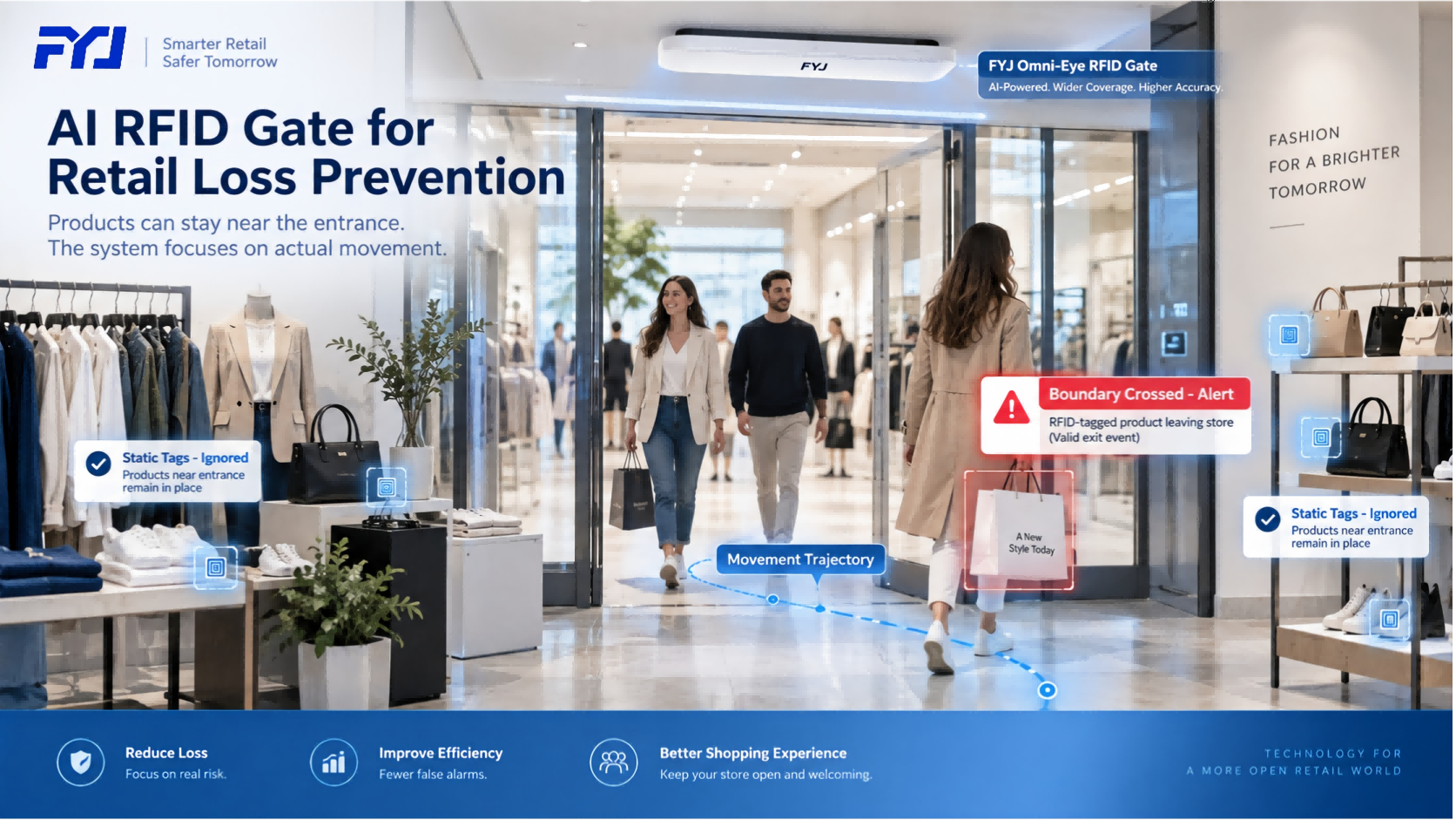 بوابات الذكاء الاصطناعي بتقنية RFID تُغير مفهوم منع الخسائر في قطاع التجزئة: كيف تُحسّن تقنية FYJ Omni-Eye من التعرف على الدخول والخروج؟